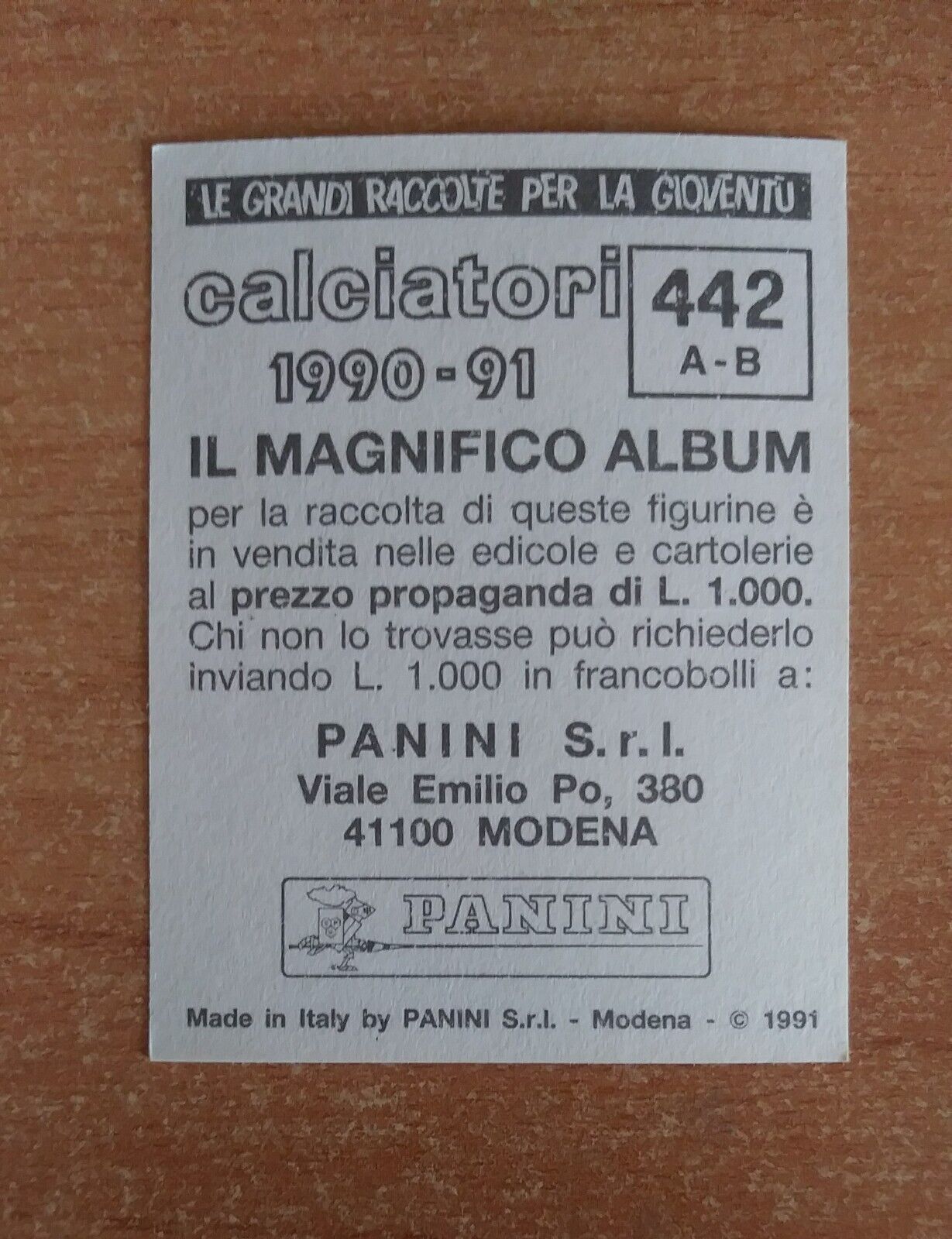 FIGURINE CALCIATORI PANINI 1990-1991 (N. 345-545) SCEGLI DAL MENU A TENDINA