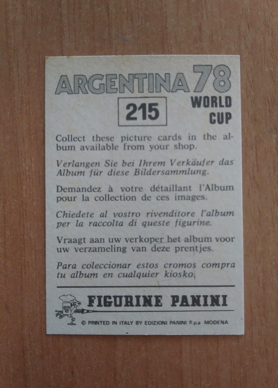 FIGURINE CALCIATORI PANINI ARGENTINA 78 (N. 205-400) SCEGLI DAL MENU A TENDINA