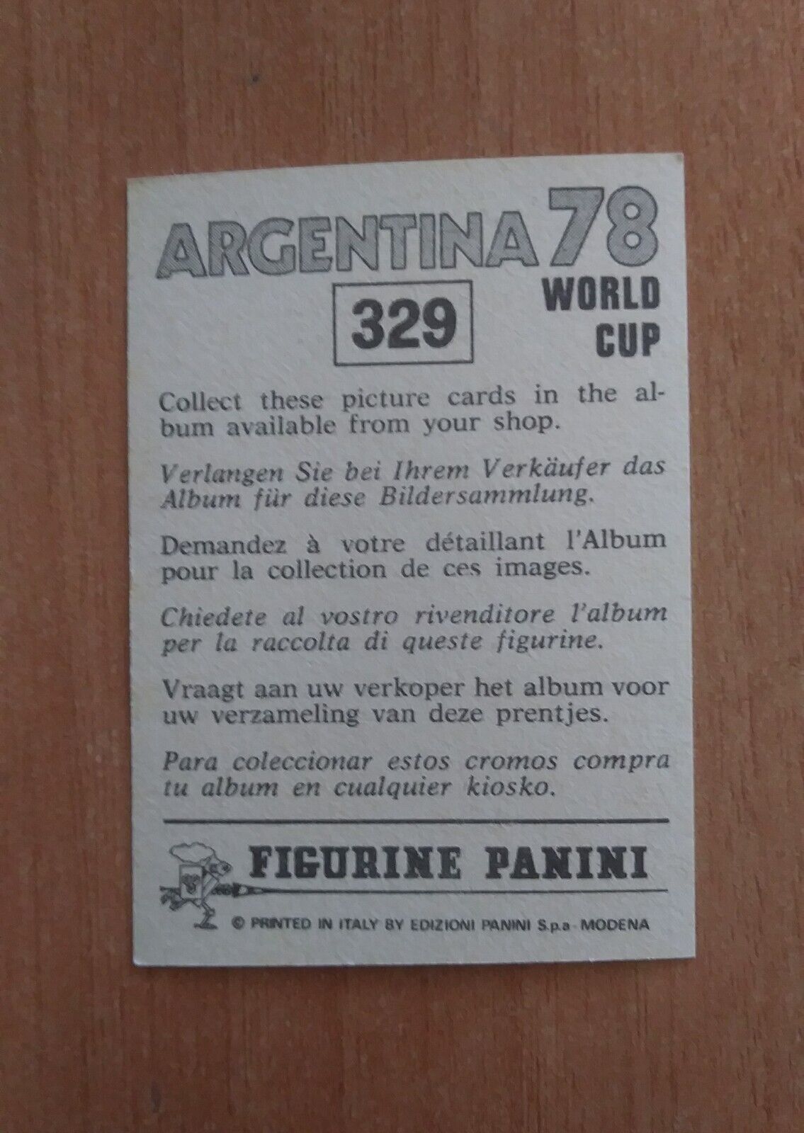 FIGURINE CALCIATORI PANINI ARGENTINA 78 (N. 205-400) SCEGLI DAL MENU A TENDINA