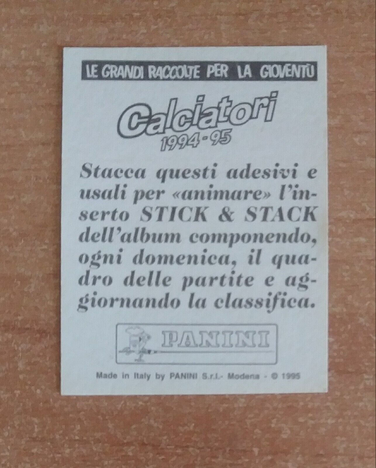 FIGURINE CALCIATORI PANINI 1994-1995 SCEGLI DAL MENU A TENDINA