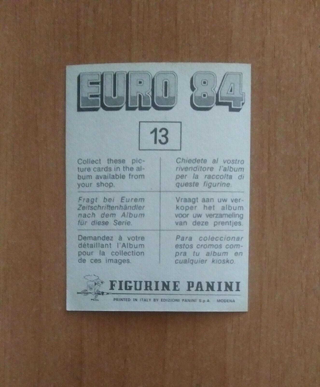 FIGURINE CALCIATORI PANINI EURO 84 (N. 1-127) SCEGLI DAL MENU A TENDINA