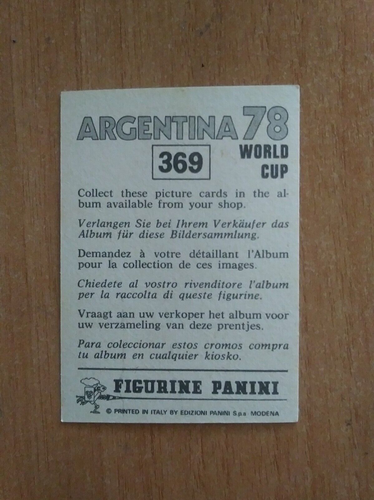 FIGURINE CALCIATORI PANINI ARGENTINA 78 (N. 205-400) SCEGLI DAL MENU A TENDINA