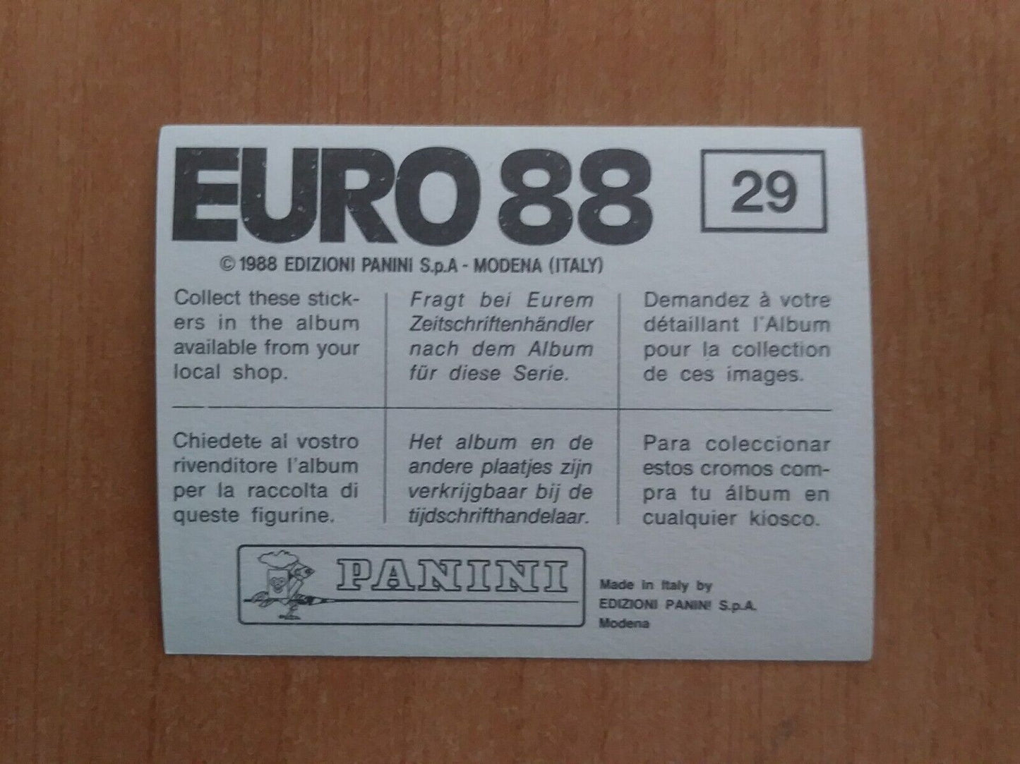 FIGURINE CALCIATORI PANINI EURO 88 SCEGLI DAL MENU A TENDINA