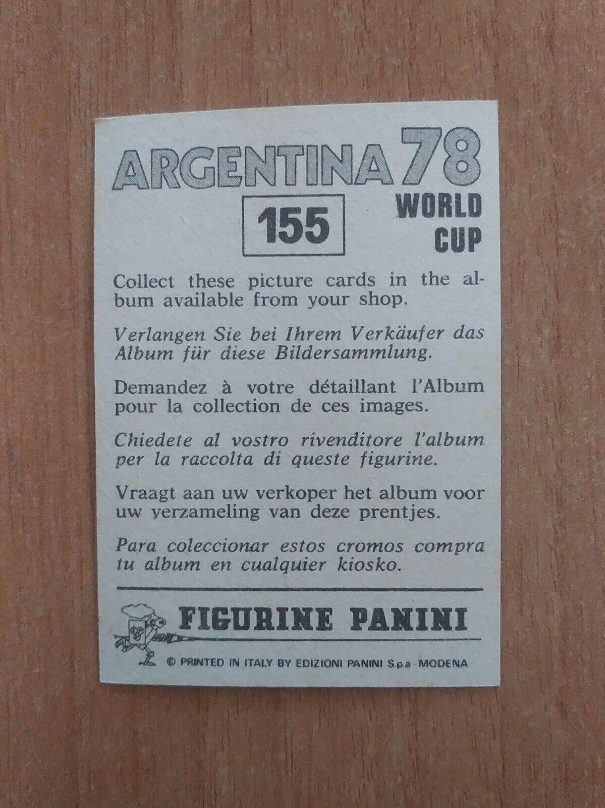 FIGURINE CALCIATORI PANINI ARGENTINA 78 (N. 1-204) SCEGLI DAL MENU A TENDINA