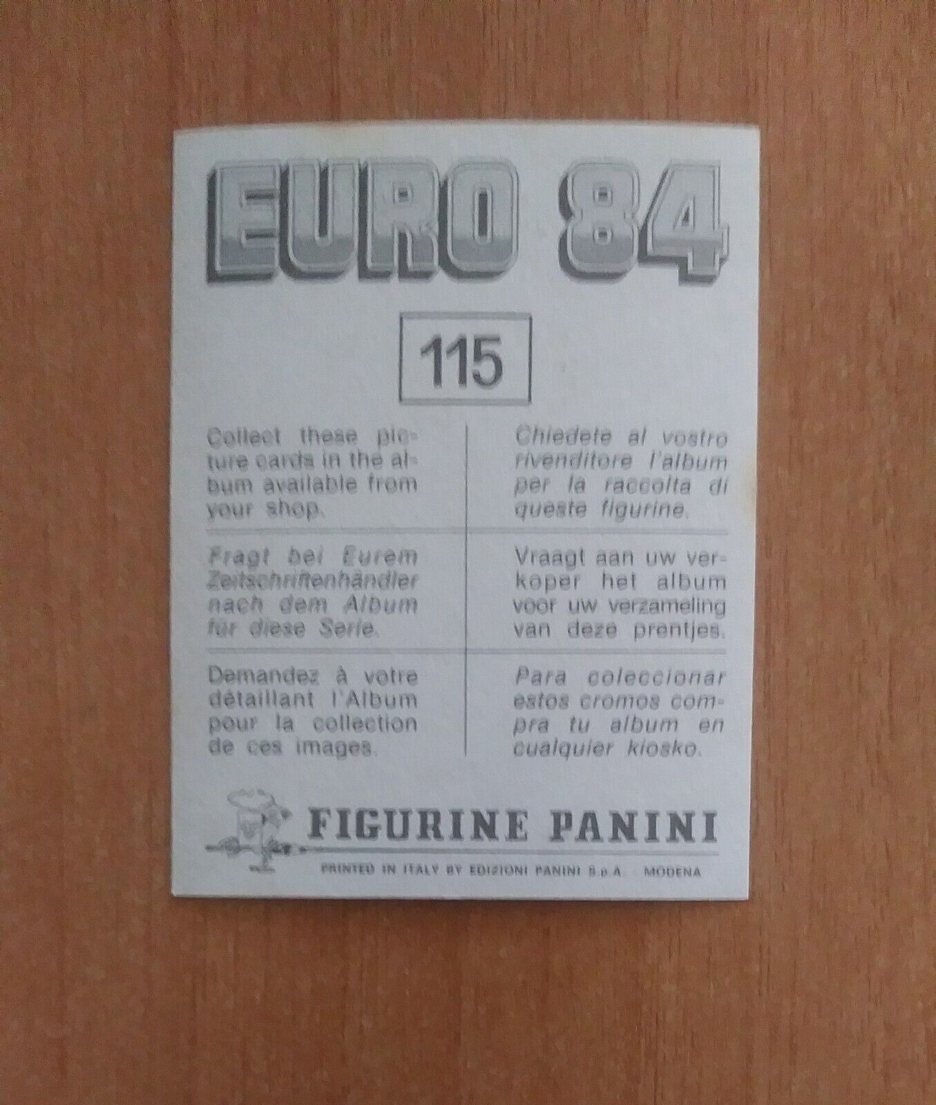 FIGURINE CALCIATORI PANINI EURO 84 (N. 1-127) SCEGLI DAL MENU A TENDINA