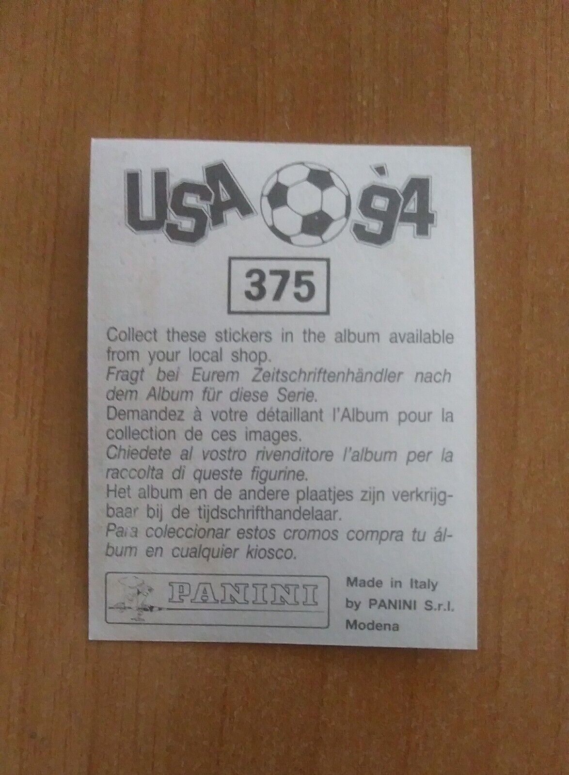 FIGURINE CALCIATORI PANINI USA 94 (N. 266-440) SCEGLI DAL MENU A TENDINA