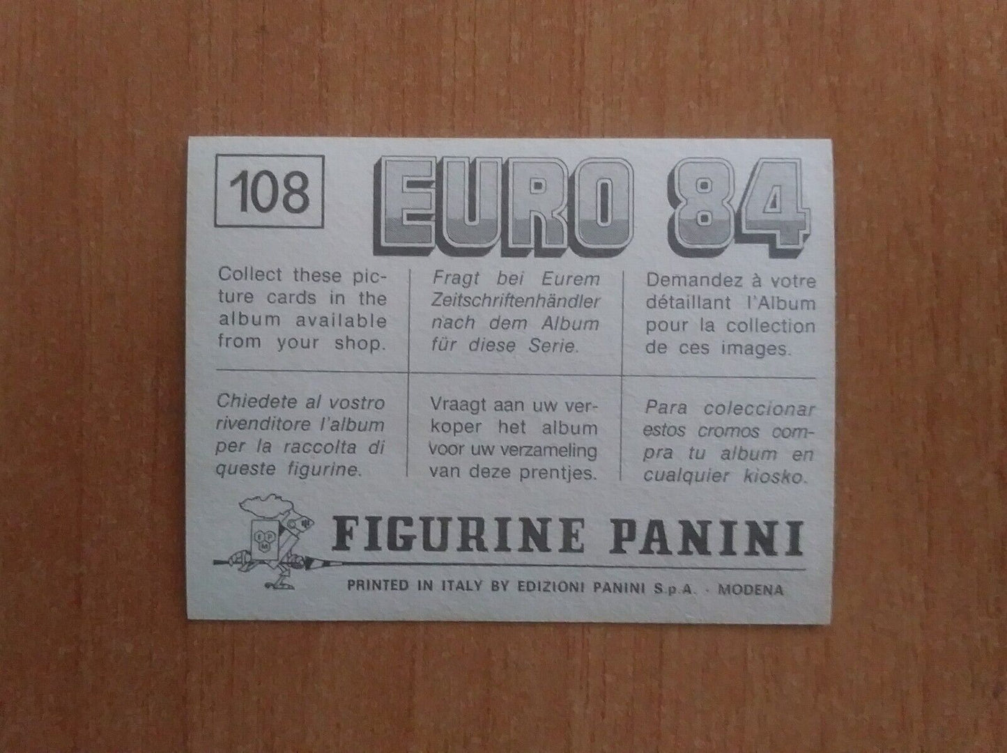 FIGURINE CALCIATORI PANINI EURO 84 (N. 1-127) SCEGLI DAL MENU A TENDINA