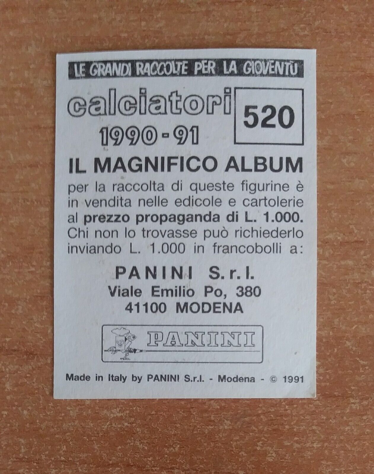 FIGURINE CALCIATORI PANINI 1990-1991 (N. 345-545) SCEGLI DAL MENU A TENDINA