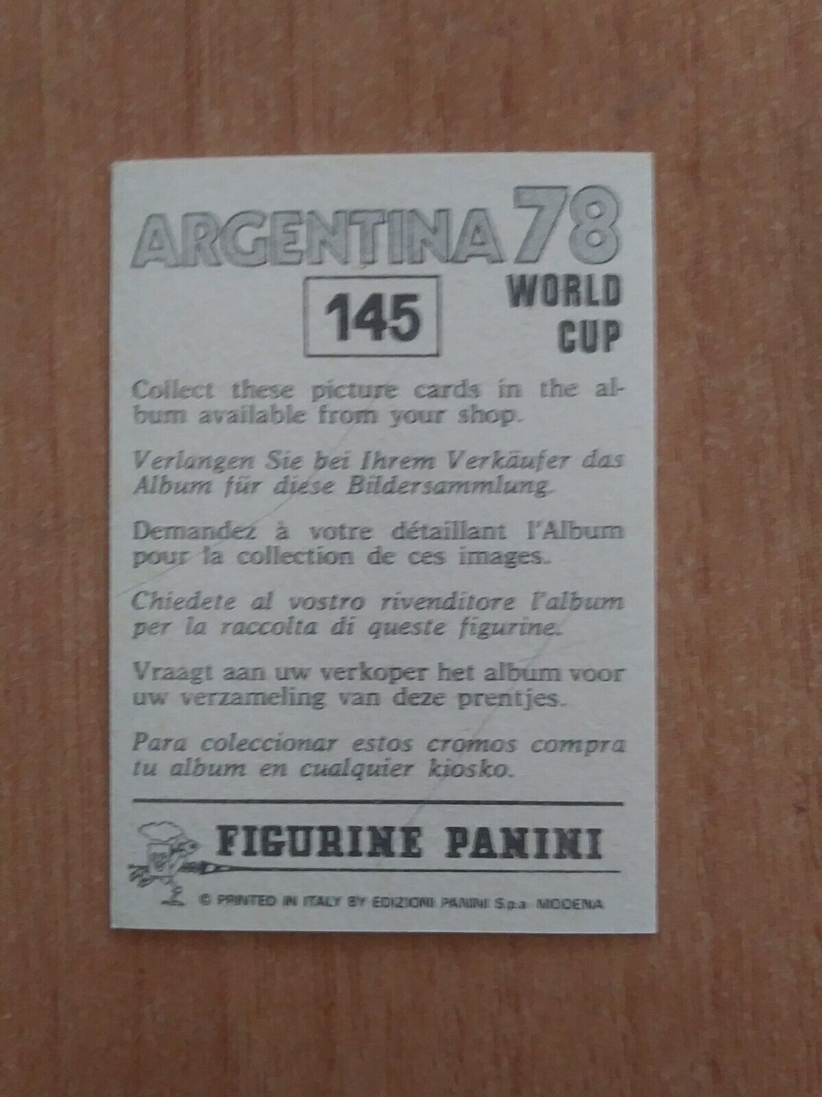 FIGURINE CALCIATORI PANINI ARGENTINA 78 (N. 1-204) SCEGLI DAL MENU A TENDINA