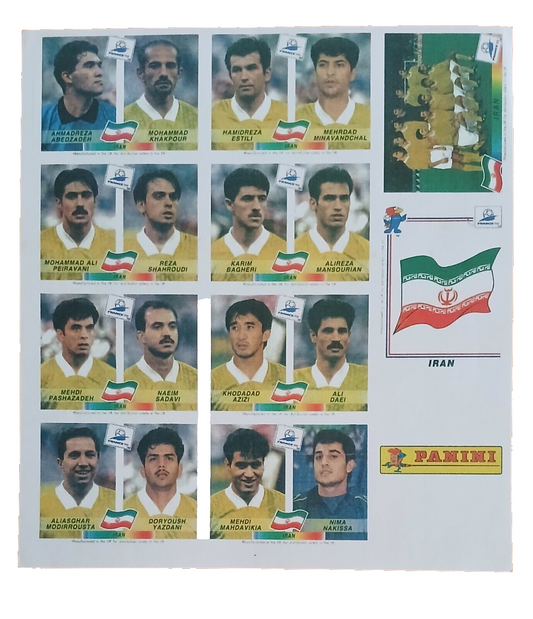 SET COMPLETO FIGURINE - FULL STICKERS SET CALCIATORI PANINI "IRAN" FRANCIA 98