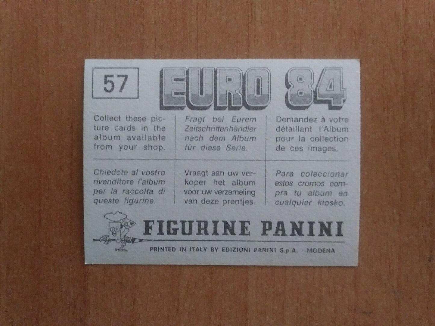 FIGURINE CALCIATORI PANINI EURO 84 (N. 1-127) SCEGLI DAL MENU A TENDINA