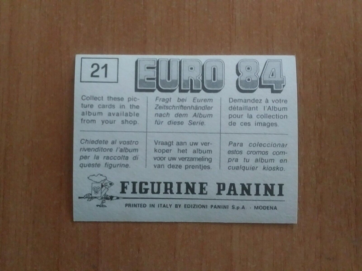 FIGURINE CALCIATORI PANINI EURO 84 (N. 1-127) SCEGLI DAL MENU A TENDINA