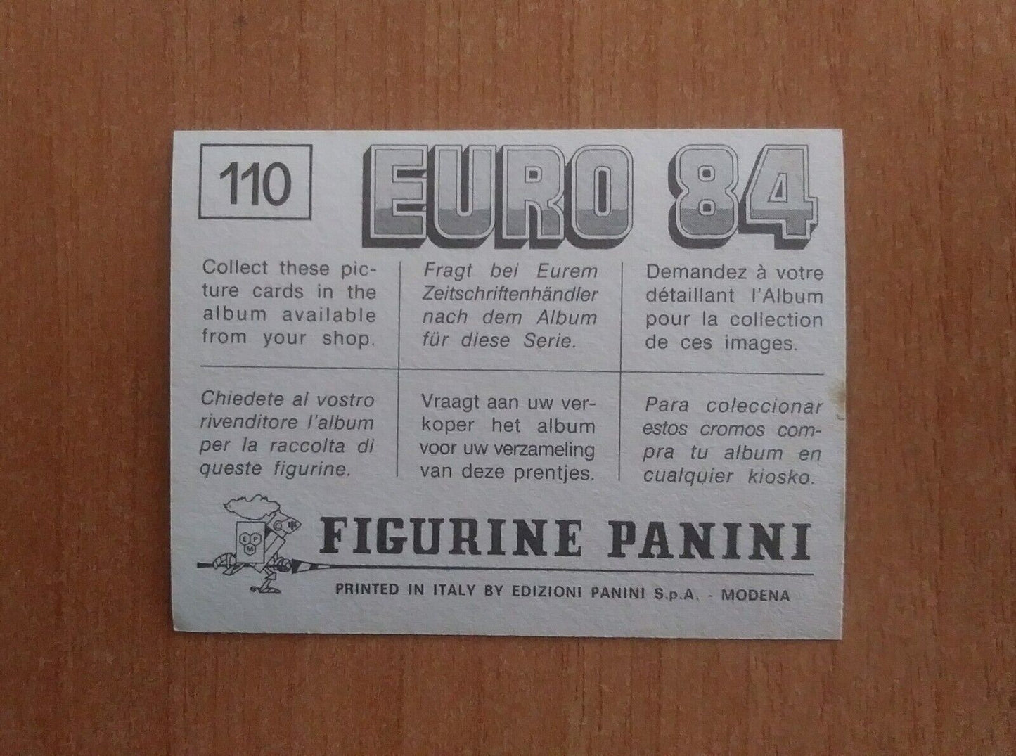 FIGURINE CALCIATORI PANINI EURO 84 (N. 1-127) SCEGLI DAL MENU A TENDINA