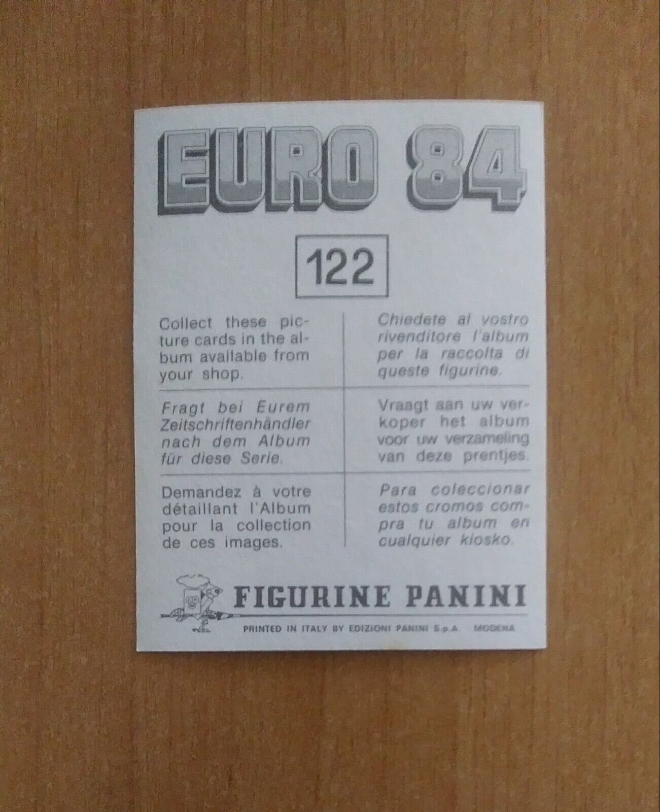 FIGURINE CALCIATORI PANINI EURO 84 (N. 1-127) SCEGLI DAL MENU A TENDINA