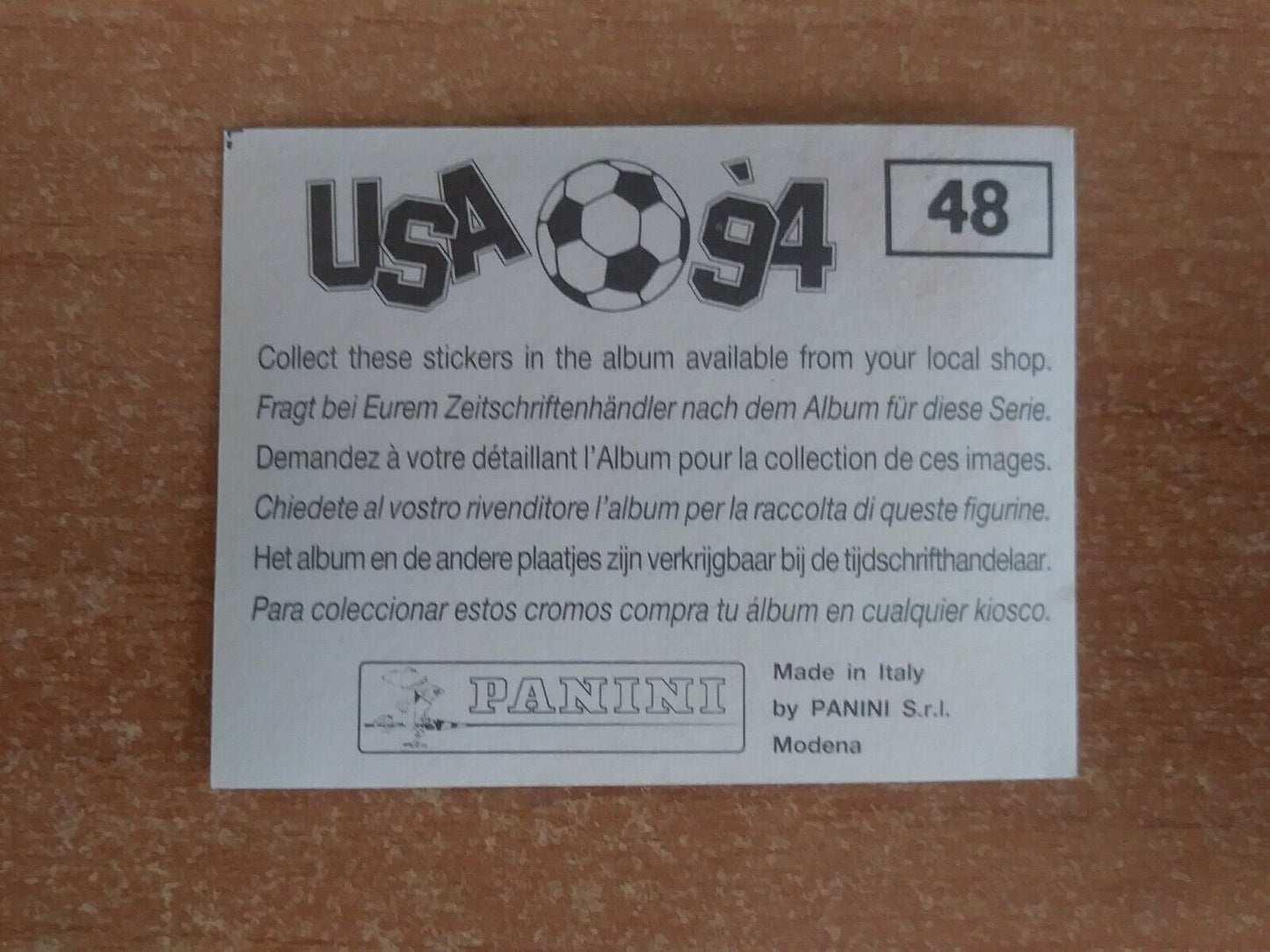 FIGURINE CALCIATORI PANINI USA 94 (N. 1-259) SCEGLI DAL MENU A TENDINA