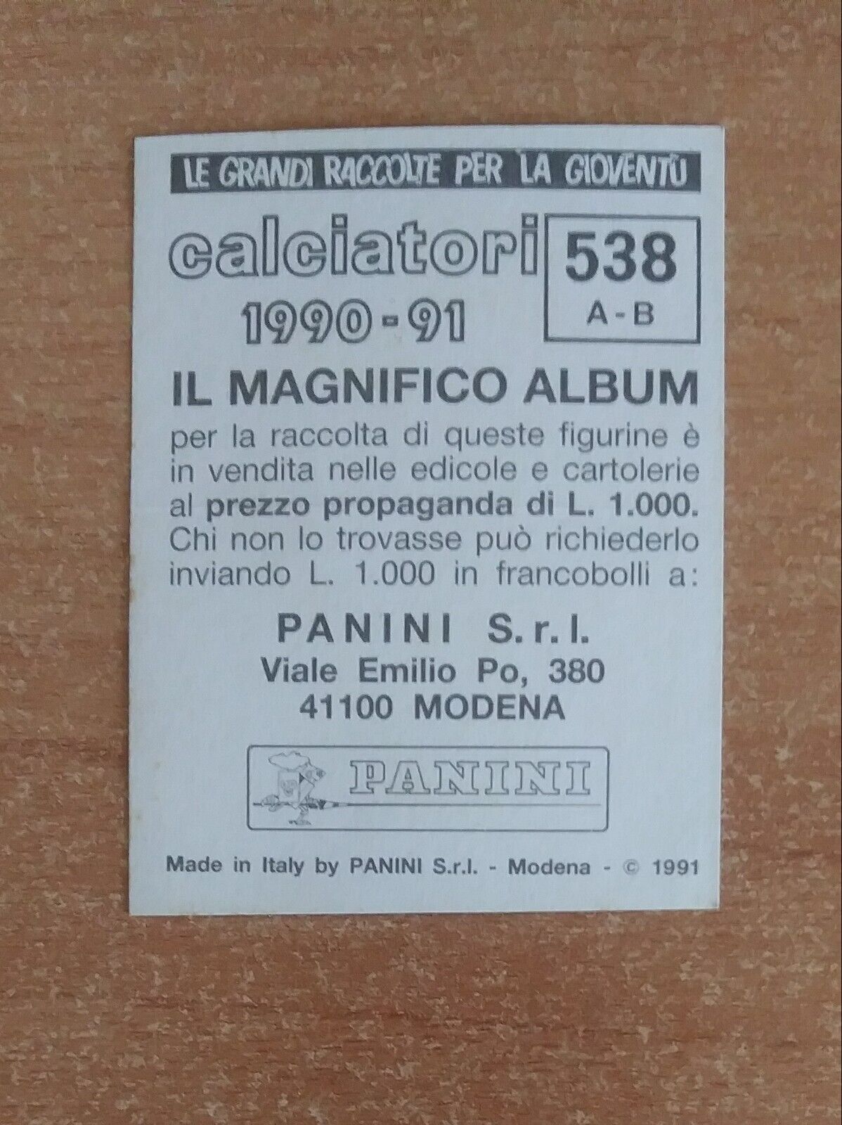 FIGURINE CALCIATORI PANINI 1990-1991 (N. 345-545) SCEGLI DAL MENU A TENDINA