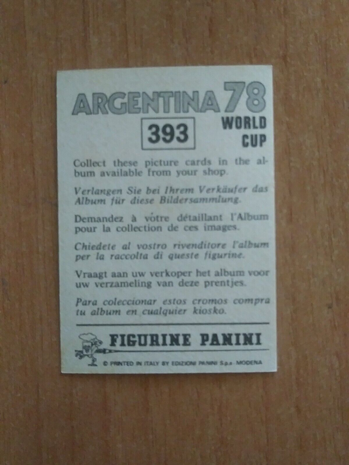 FIGURINE CALCIATORI PANINI ARGENTINA 78 (N. 205-400) SCEGLI DAL MENU A TENDINA