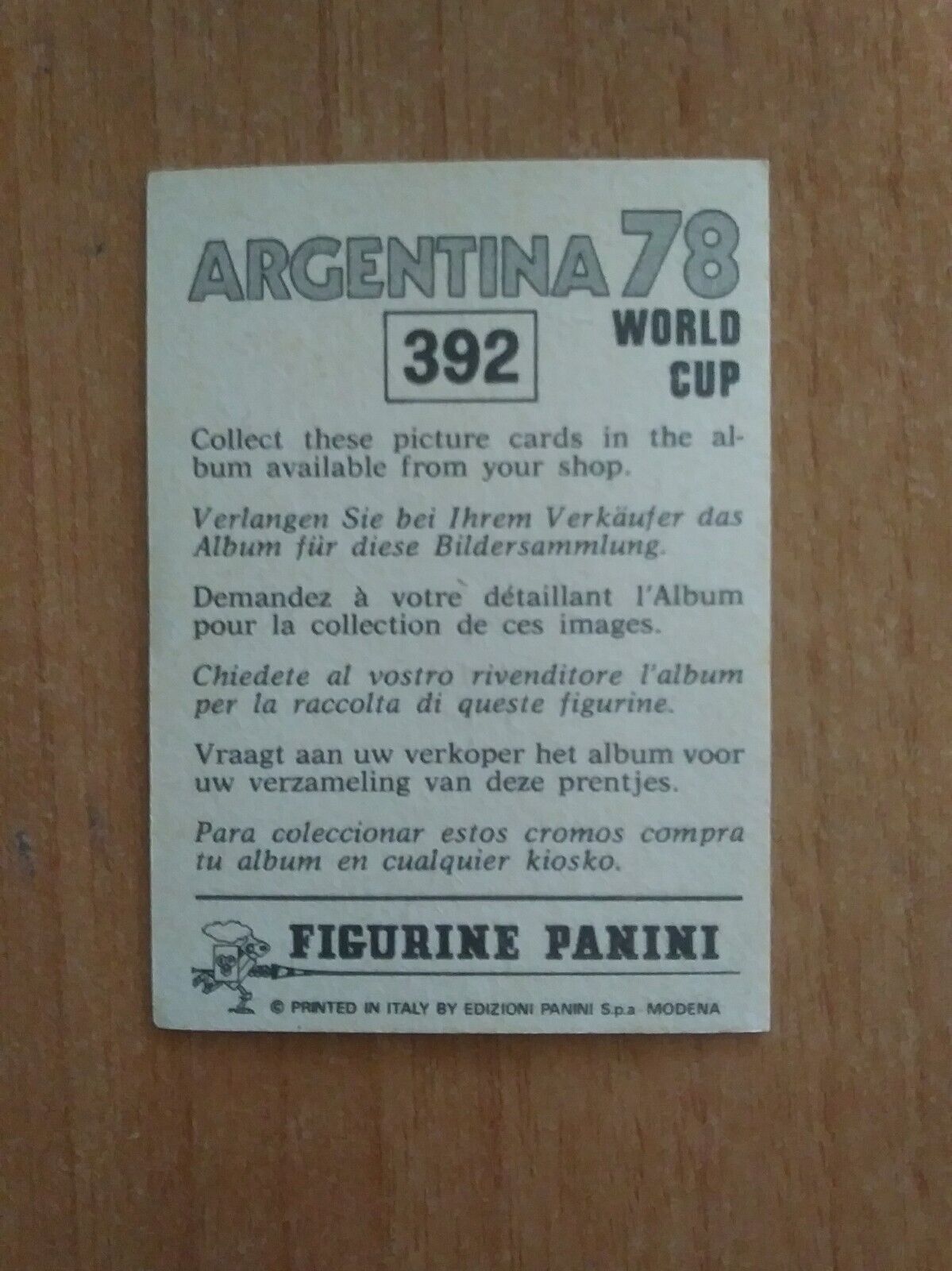 FIGURINE CALCIATORI PANINI ARGENTINA 78 (N. 205-400) SCEGLI DAL MENU A TENDINA