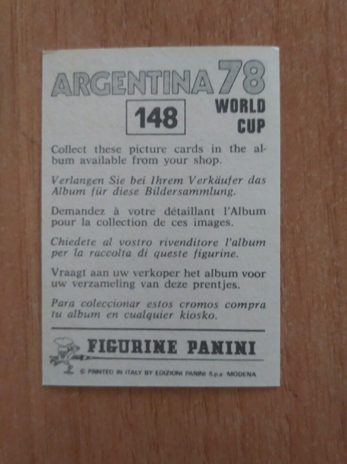 FIGURINE CALCIATORI PANINI ARGENTINA 78 (N. 1-204) SCEGLI DAL MENU A TENDINA