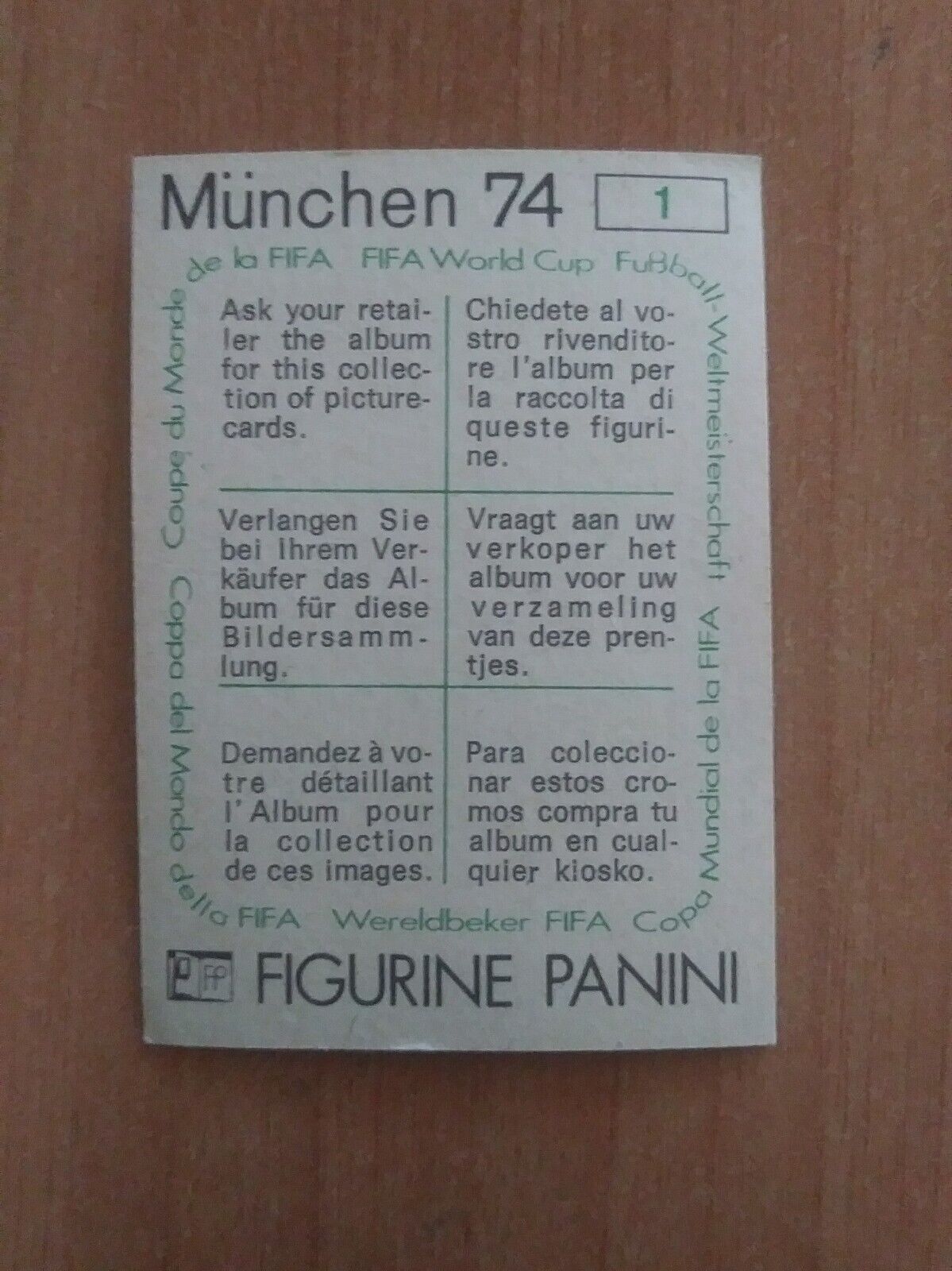 FIGURINE CALCIATORI PANINI MUNCHEN 74 (N. 1-269) SCEGLI DAL MENU A TENDINA