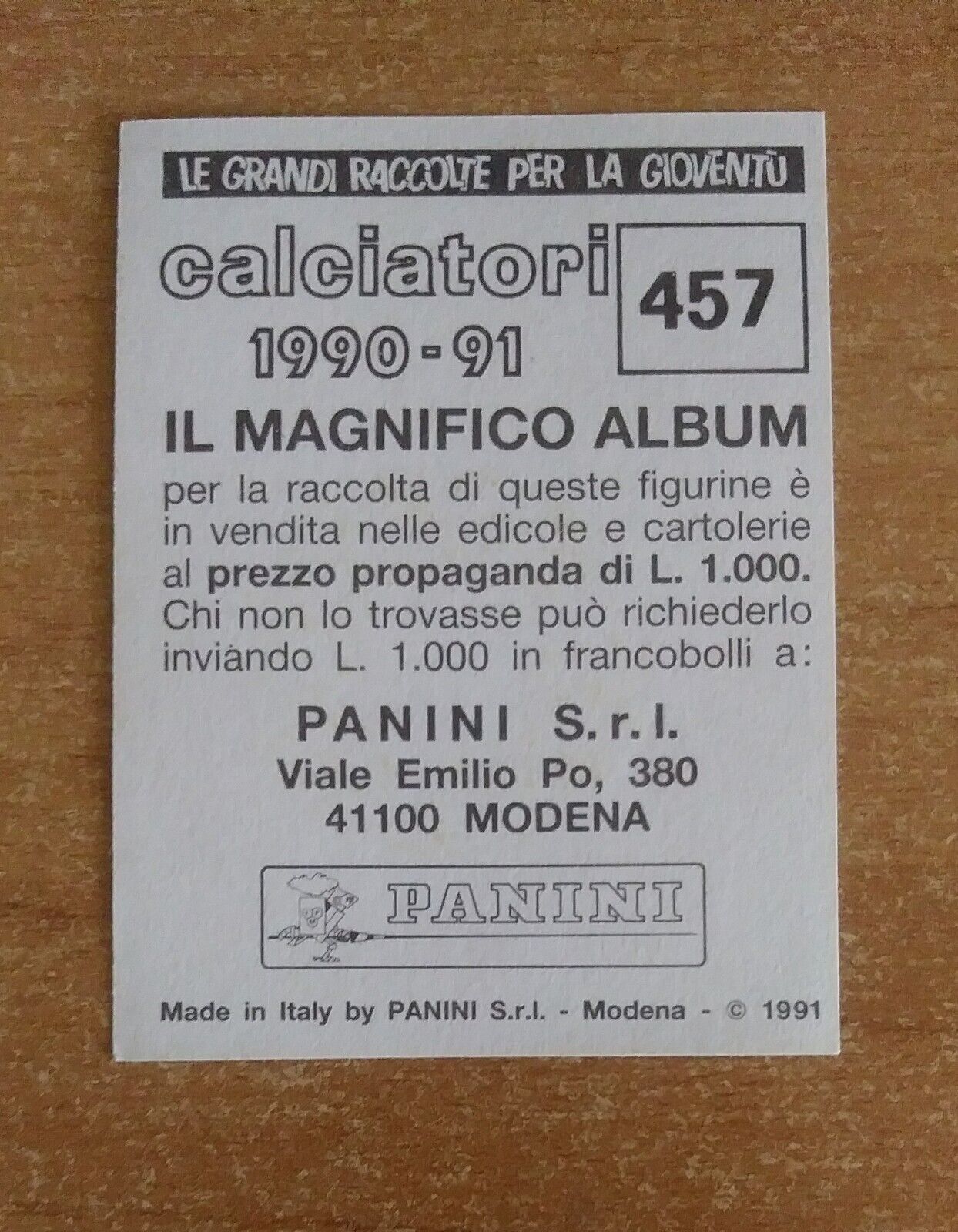 FIGURINE CALCIATORI PANINI 1990-1991 (N. 345-545) SCEGLI DAL MENU A TENDINA