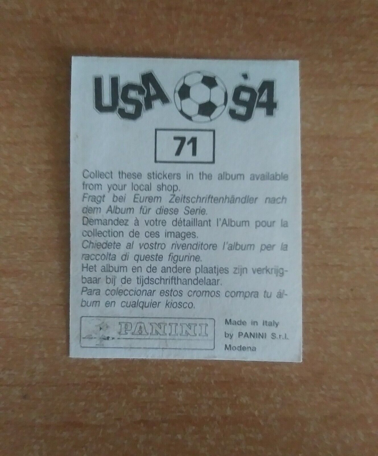 FIGURINE CALCIATORI PANINI USA 94 (N. 1-259) SCEGLI DAL MENU A TENDINA