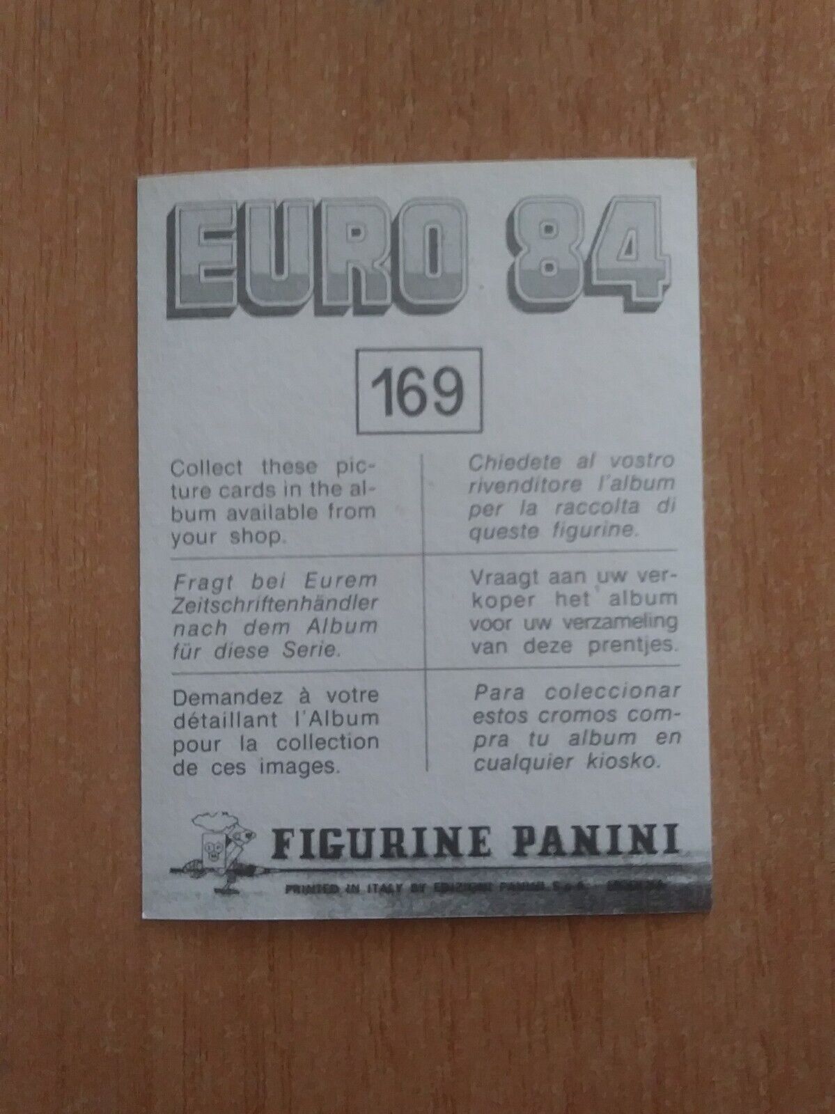 FIGURINE CALCIATORI PANINI EURO 84 (N. 126-258) SCEGLI DAL MENU A TENDINA