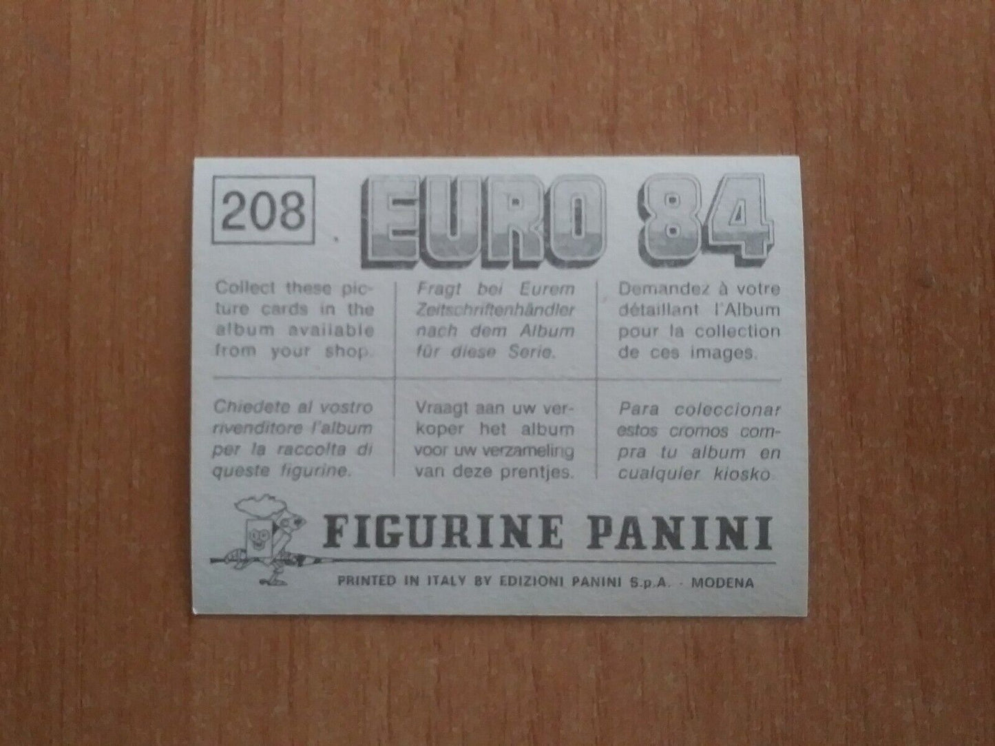 FIGURINE CALCIATORI PANINI EURO 84 (N. 126-258) SCEGLI DAL MENU A TENDINA