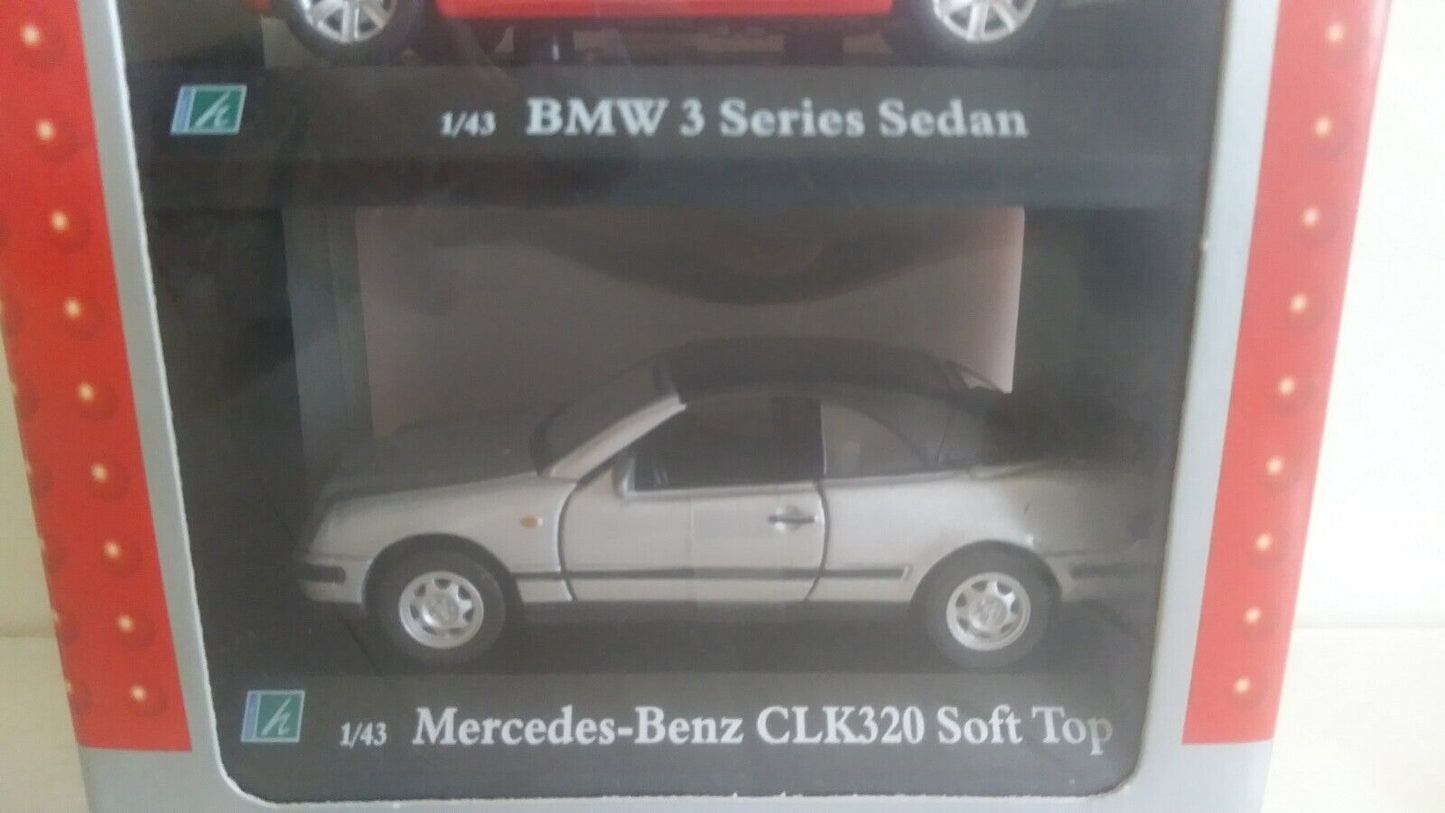 BMW 3 SERIES SEDAN + MERCEDES-BENZ CLK320 SOFT TOP CARARAMA SCALA 1/43