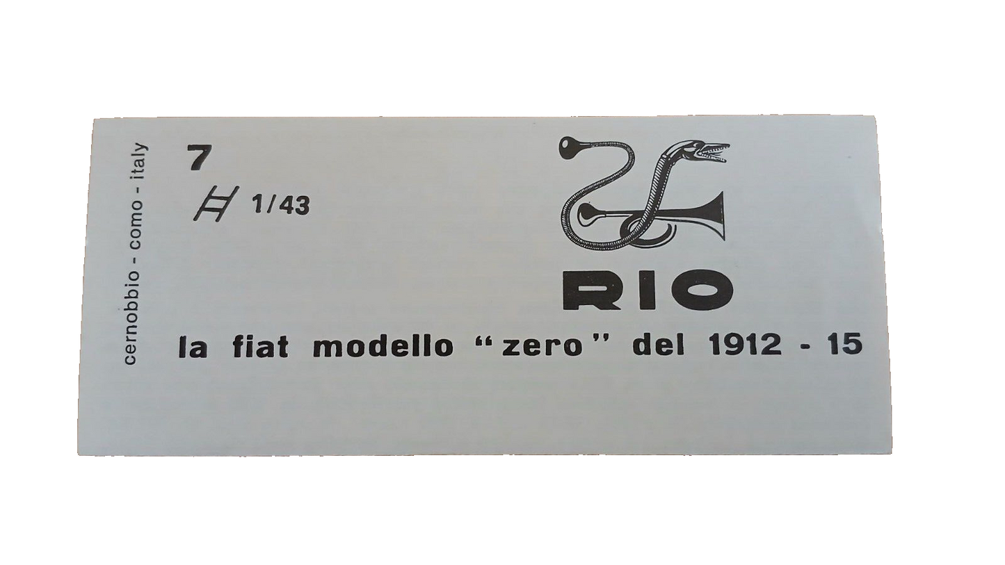 FIAT MODELLO "ZERO" 1914 RIO SCALA 1/43