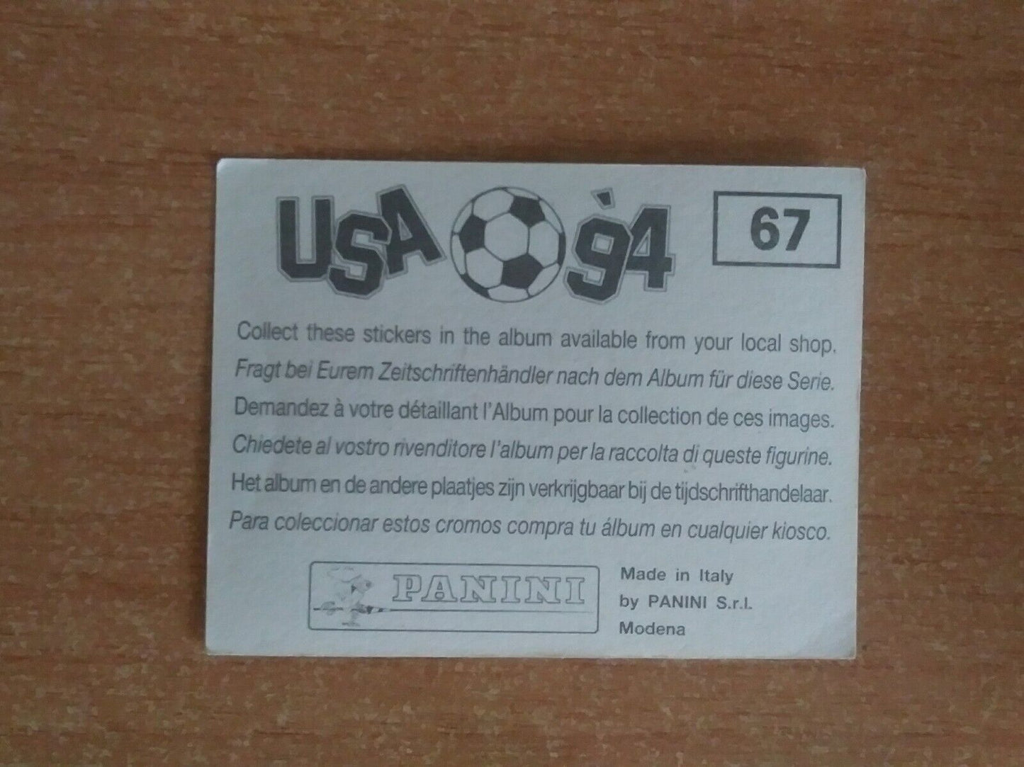 FIGURINE CALCIATORI PANINI USA 94 (N. 1-259) SCEGLI DAL MENU A TENDINA