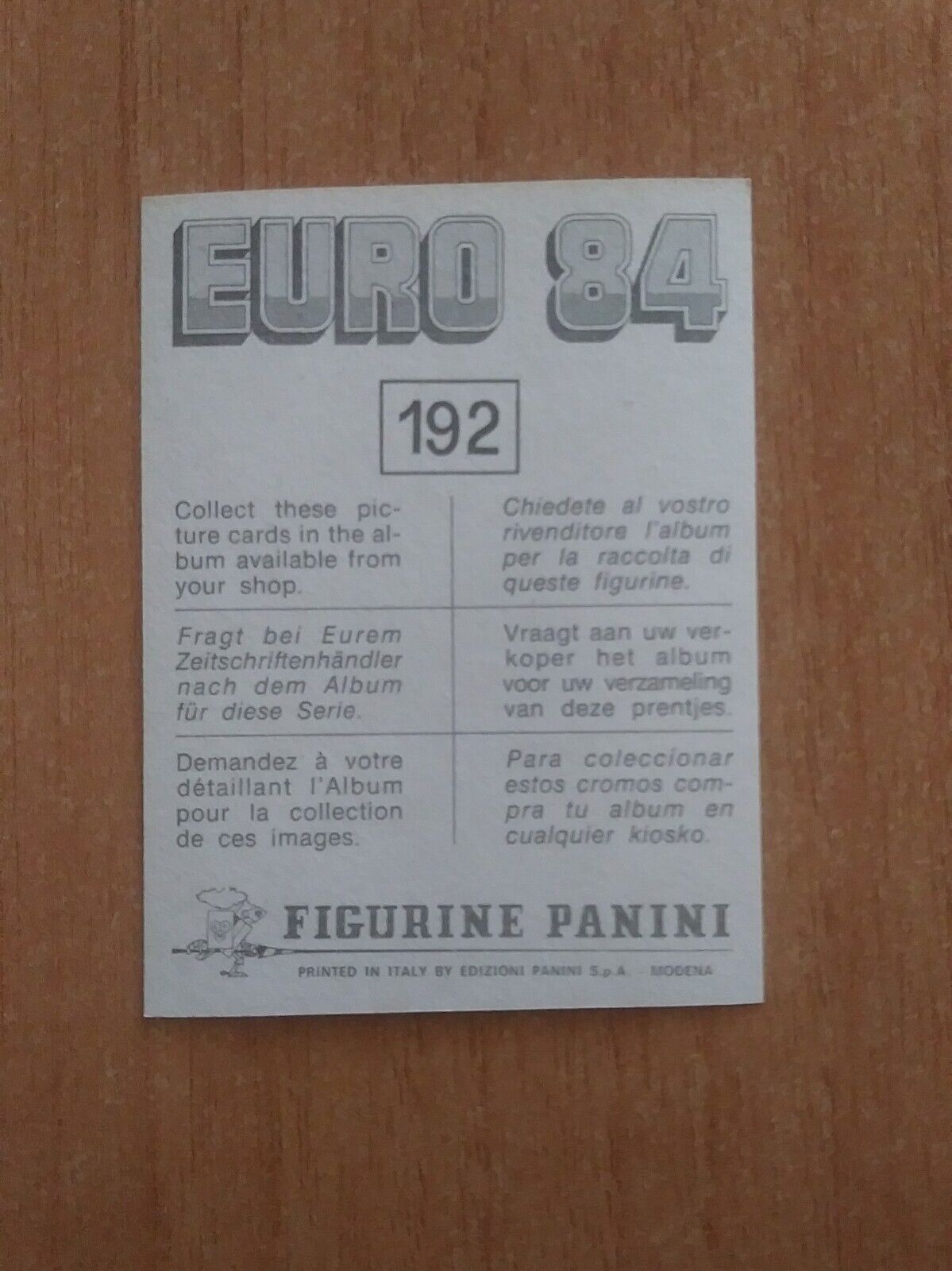 FIGURINE CALCIATORI PANINI EURO 84 (N. 126-258) SCEGLI DAL MENU A TENDINA