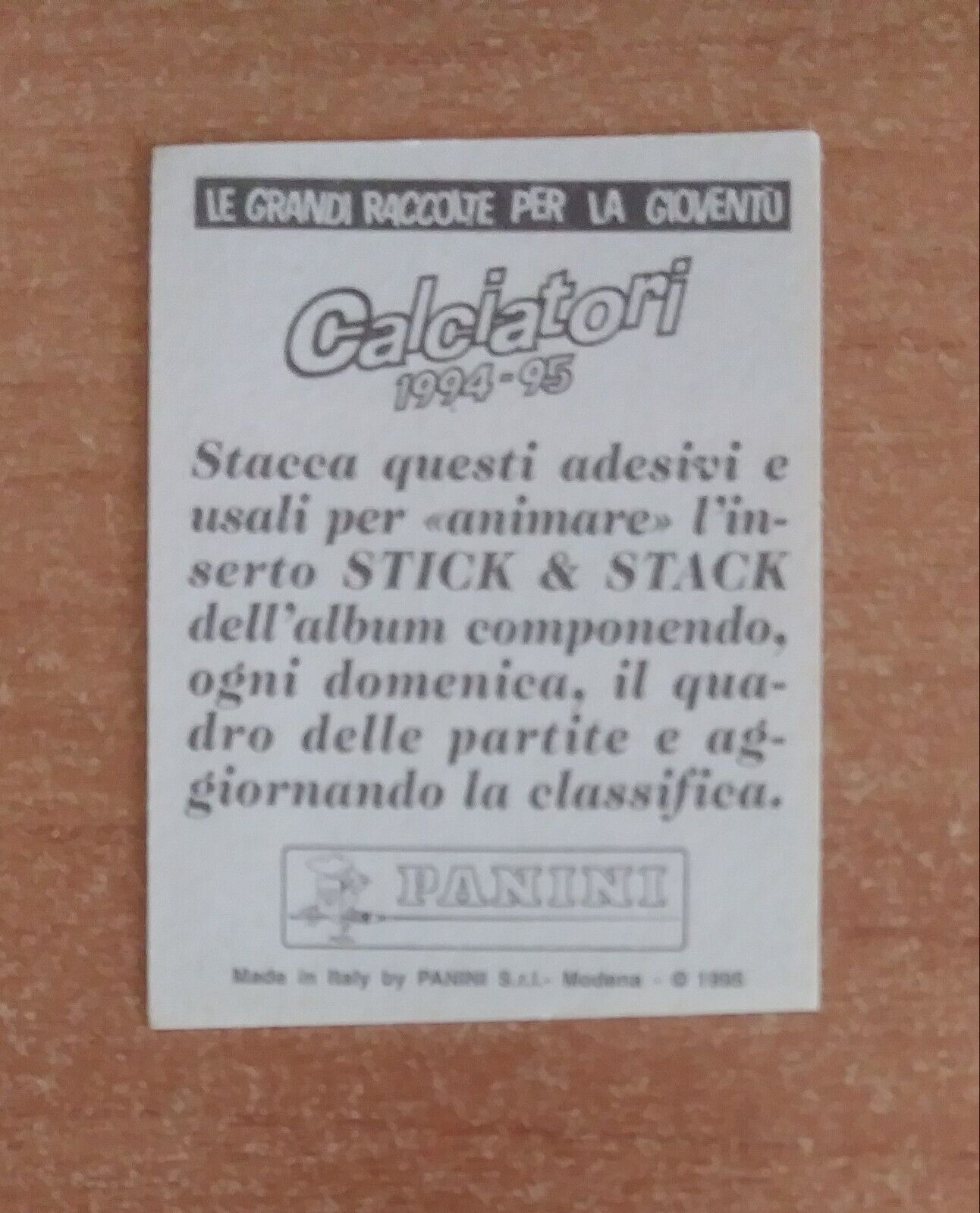 FIGURINE CALCIATORI PANINI 1994-1995 SCEGLI DAL MENU A TENDINA