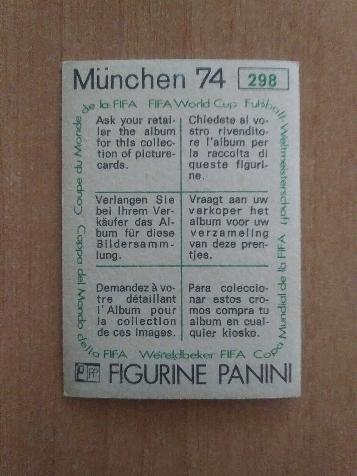 FIGURINE CALCIATORI PANINI MUNCHEN 74 (N. 270-392) SCEGLI DAL MENU A TENDINA