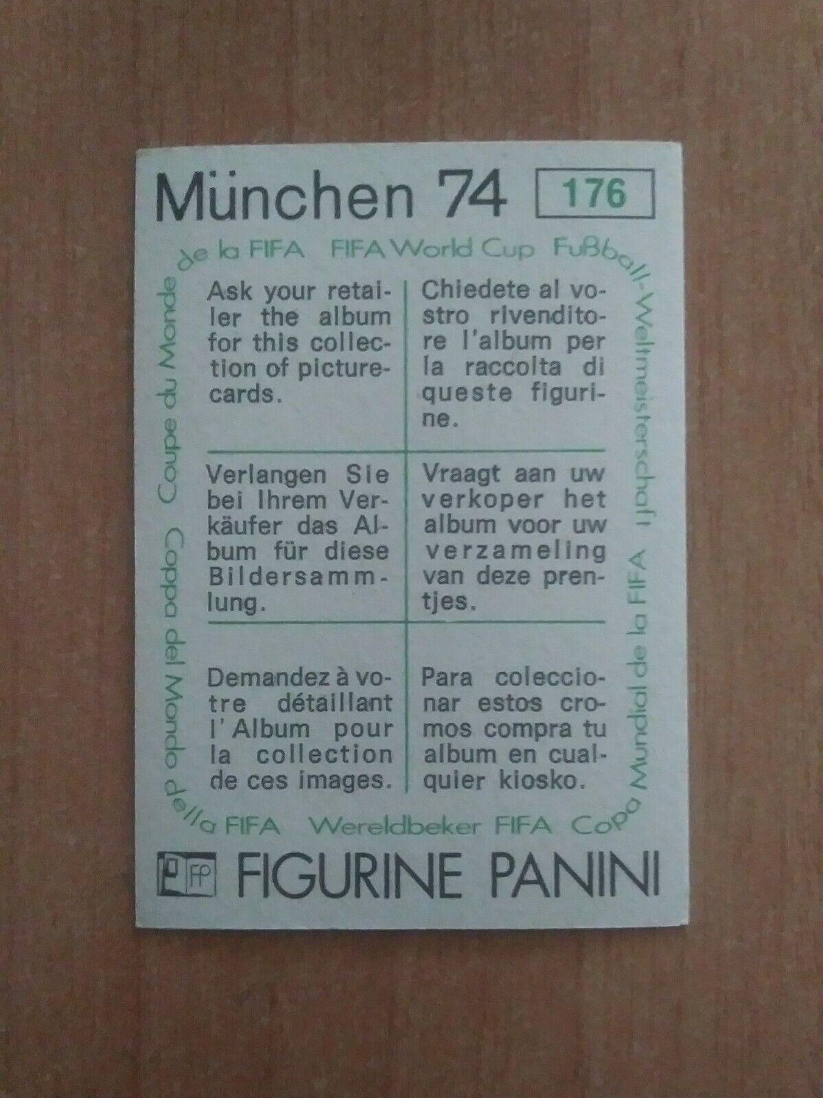 FIGURINE CALCIATORI PANINI MUNCHEN 74 (N. 1-269) SCEGLI DAL MENU A TENDINA