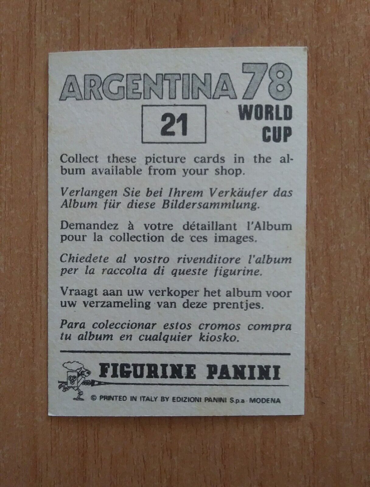 FIGURINE CALCIATORI PANINI ARGENTINA 78 (N. 1-204) SCEGLI DAL MENU A TENDINA