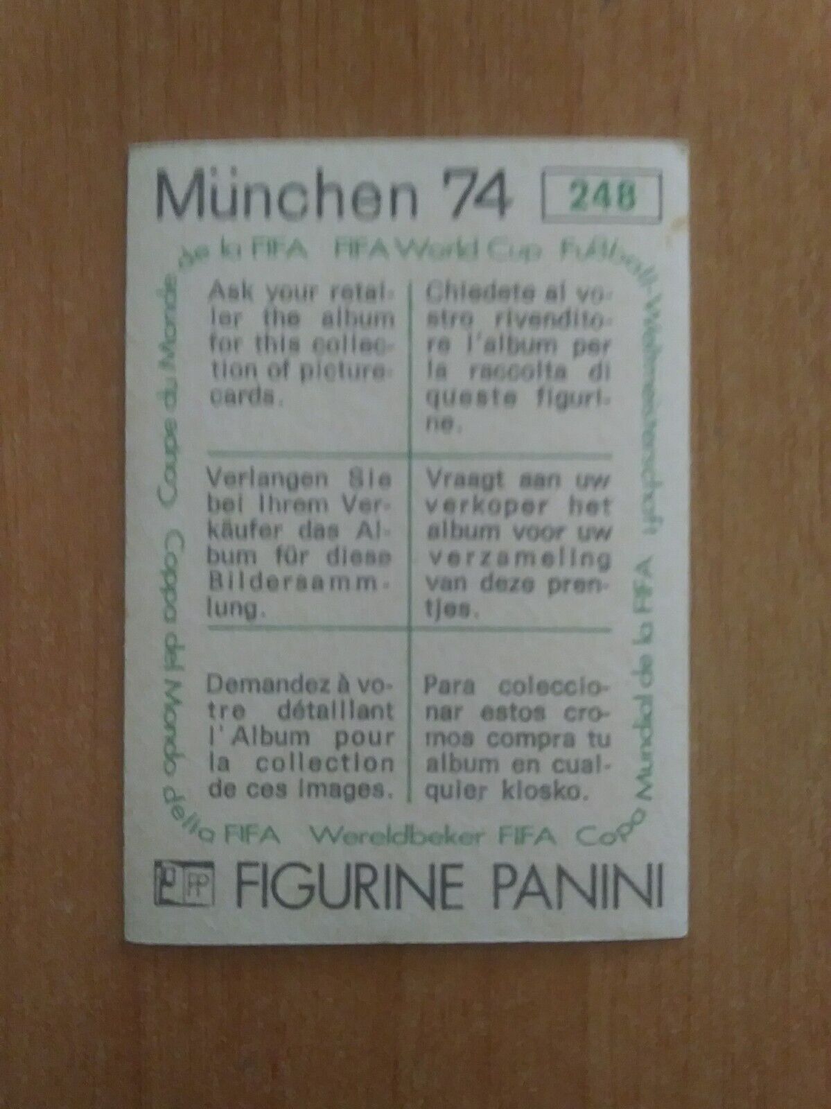 FIGURINE CALCIATORI PANINI MUNCHEN 74 (N. 1-269) SCEGLI DAL MENU A TENDINA