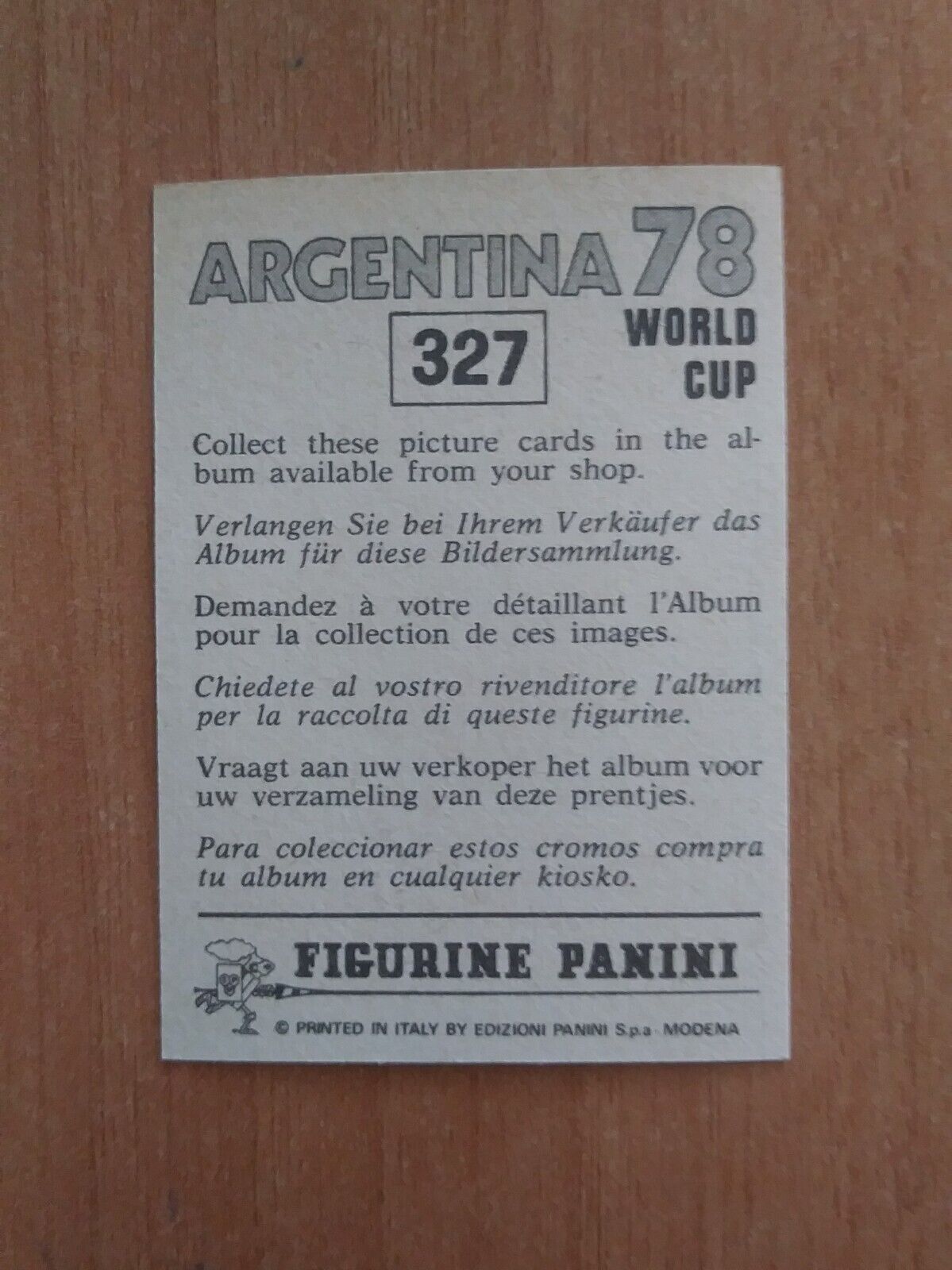 FIGURINE CALCIATORI PANINI ARGENTINA 78 (N. 205-400) SCEGLI DAL MENU A TENDINA