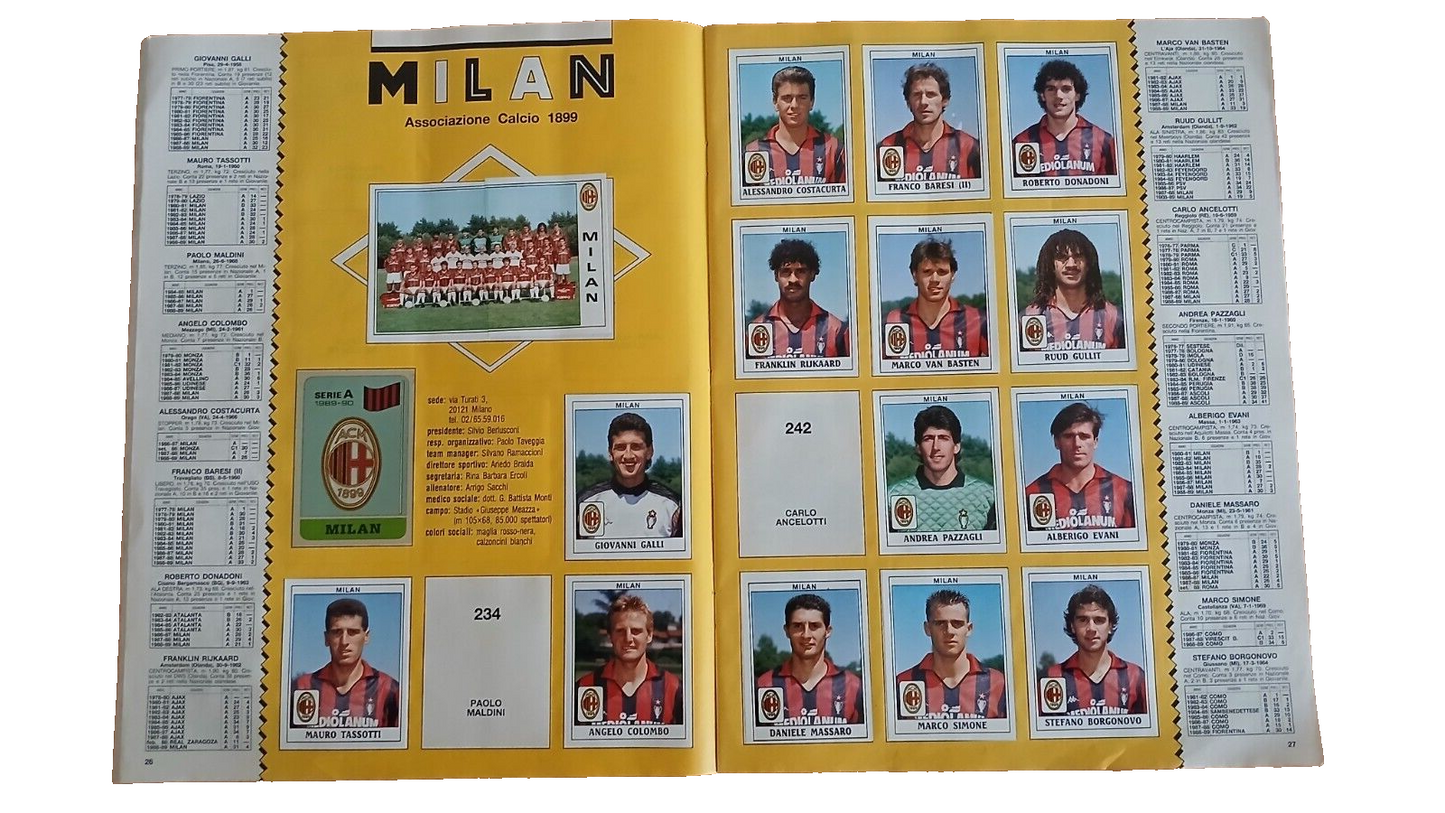 ALBUM CALCIATORI PANINI 1989-90