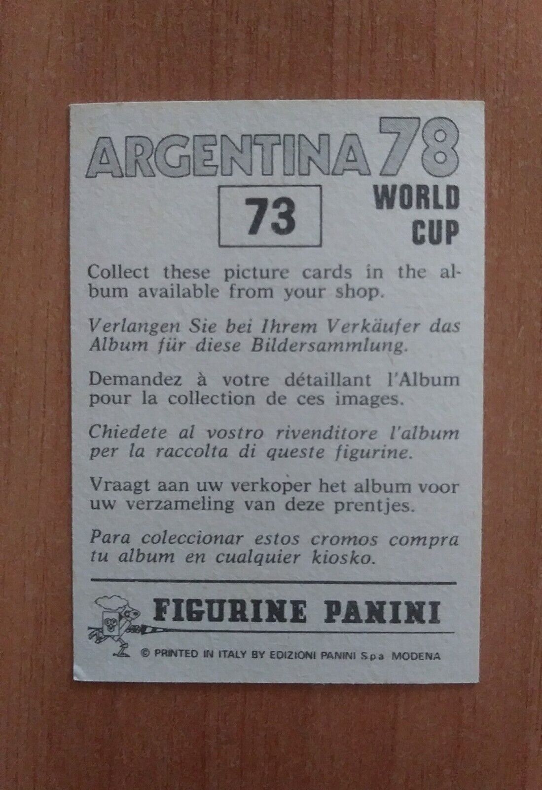 FIGURINE CALCIATORI PANINI ARGENTINA 78 (N. 1-204) SCEGLI DAL MENU A TENDINA