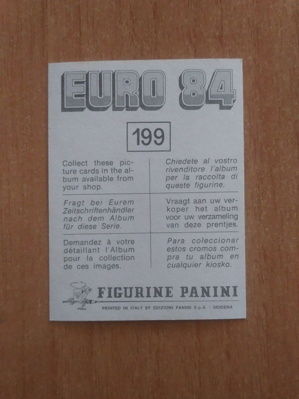 FIGURINE CALCIATORI PANINI EURO 84 (N. 126-258) SCEGLI DAL MENU A TENDINA