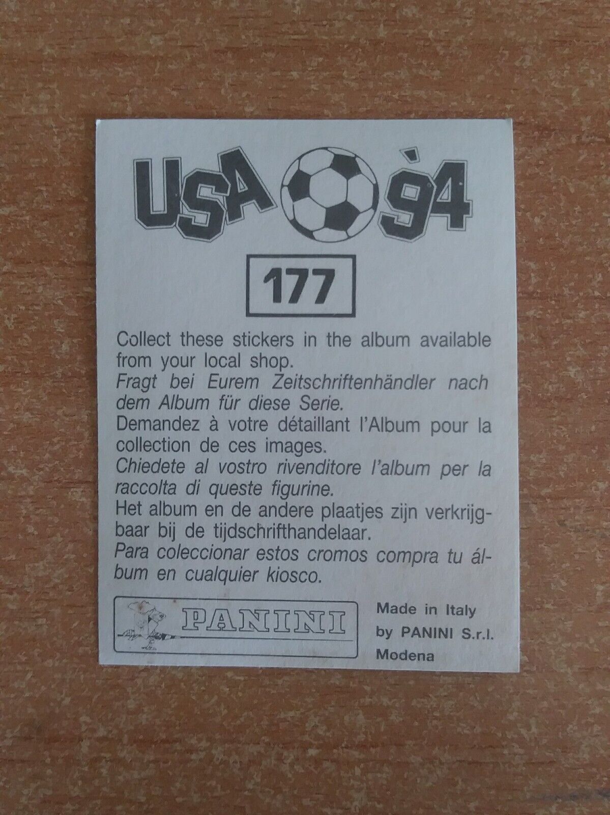 FIGURINE CALCIATORI PANINI USA 94 (N. 1-259) SCEGLI DAL MENU A TENDINA