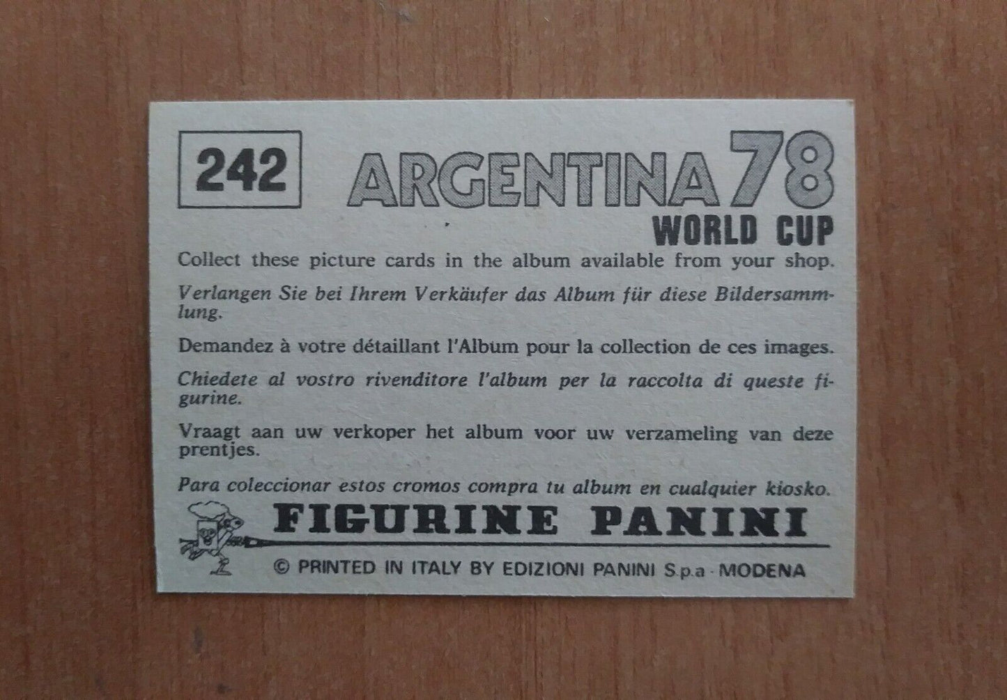 FIGURINE CALCIATORI PANINI ARGENTINA 78 (N. 205-400) SCEGLI DAL MENU A TENDINA