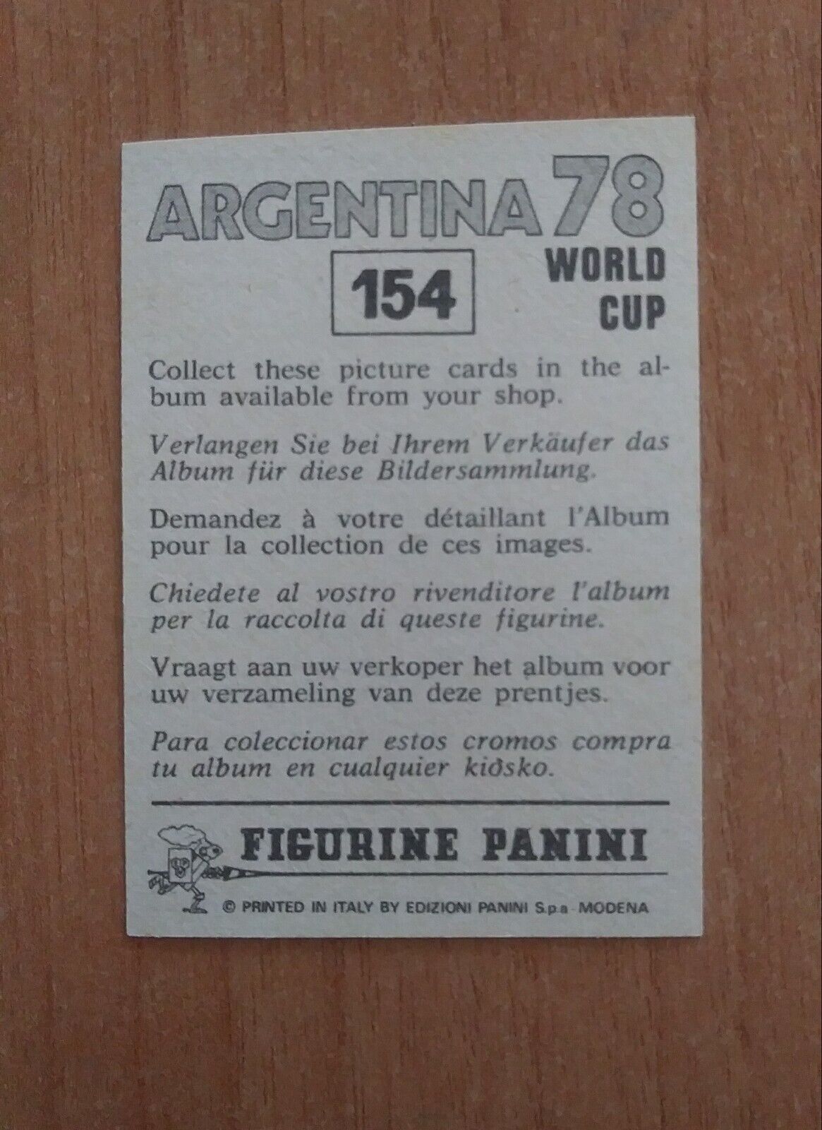 FIGURINE CALCIATORI PANINI ARGENTINA 78 (N. 1-204) SCEGLI DAL MENU A TENDINA