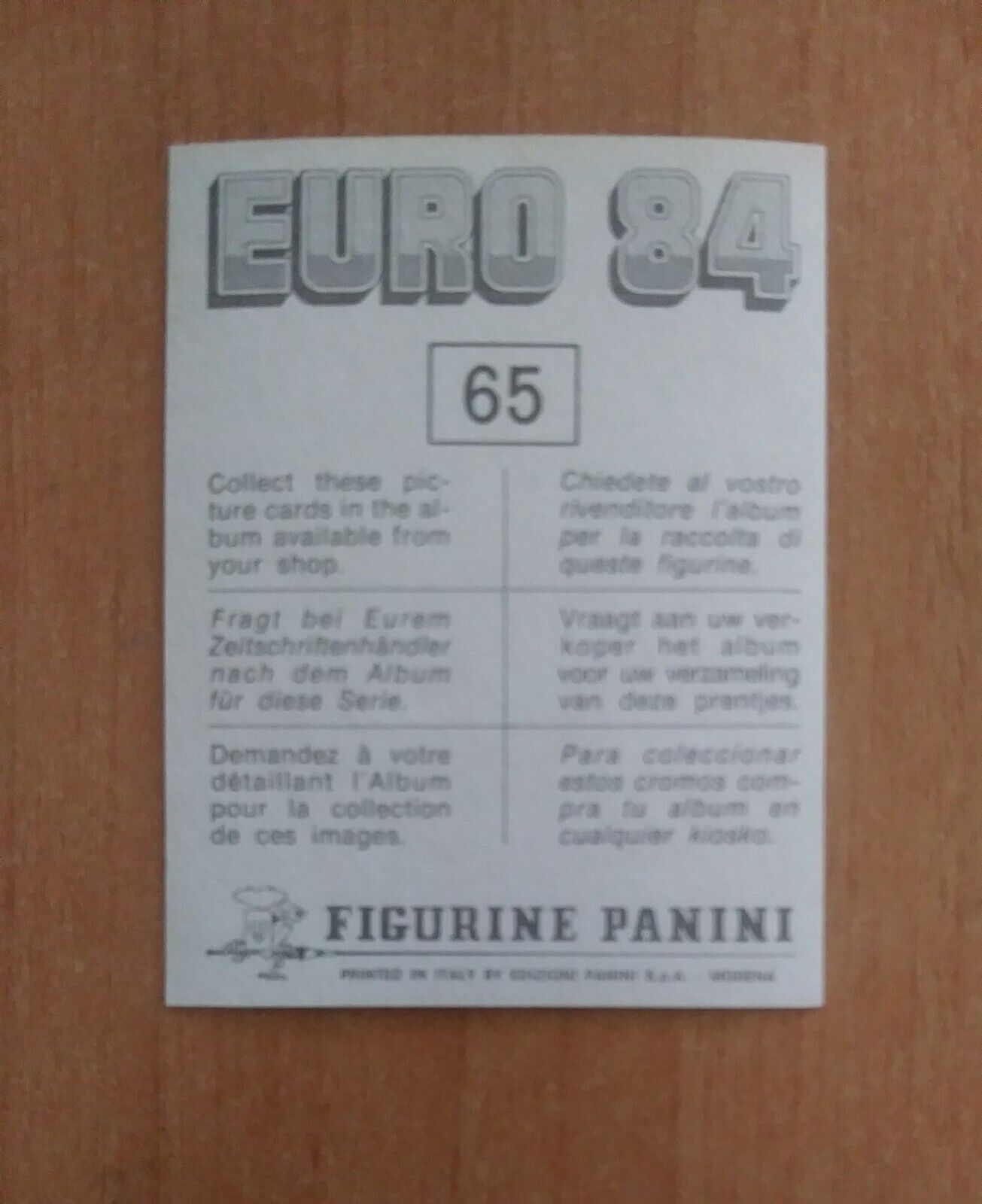 FIGURINE CALCIATORI PANINI EURO 84 (N. 1-127) SCEGLI DAL MENU A TENDINA