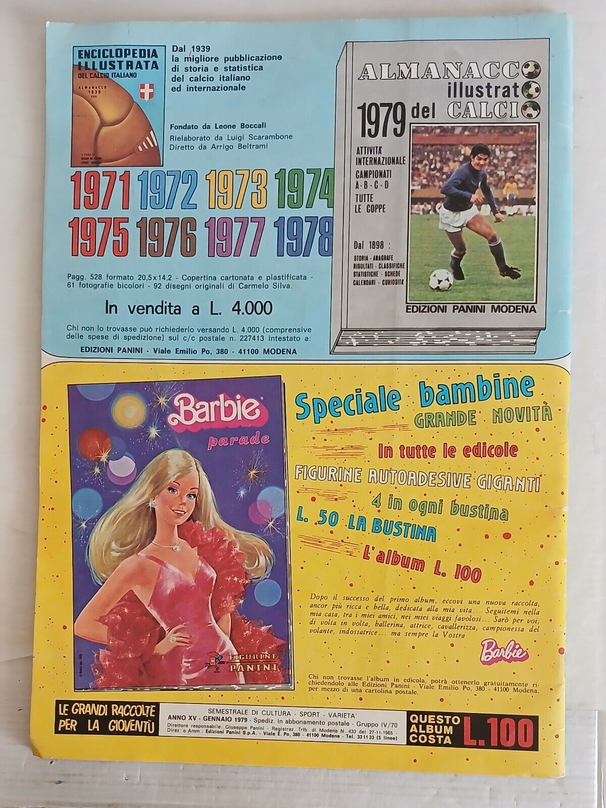 ALBUM CALCIATORI PANINI 1978-79