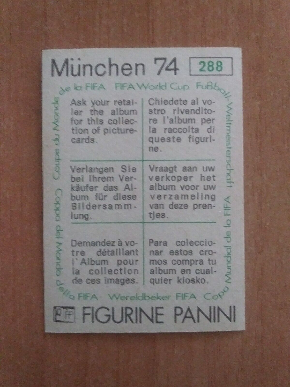 FIGURINE CALCIATORI PANINI MUNCHEN 74 (N. 270-392) SCEGLI DAL MENU A TENDINA