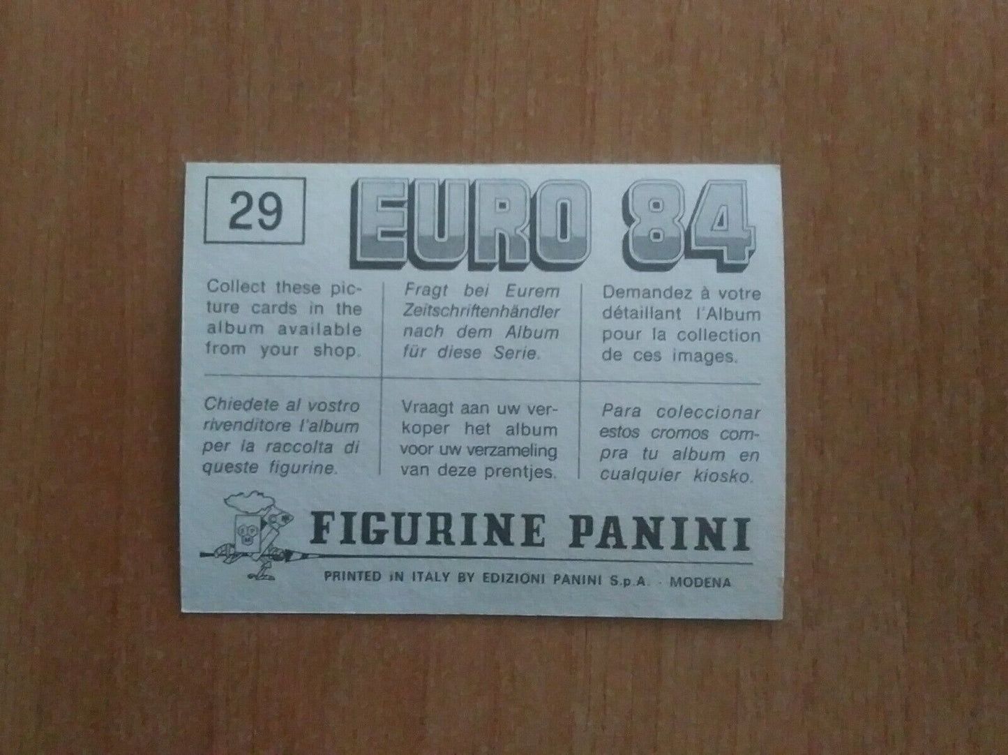 FIGURINE CALCIATORI PANINI EURO 84 (N. 1-127) SCEGLI DAL MENU A TENDINA