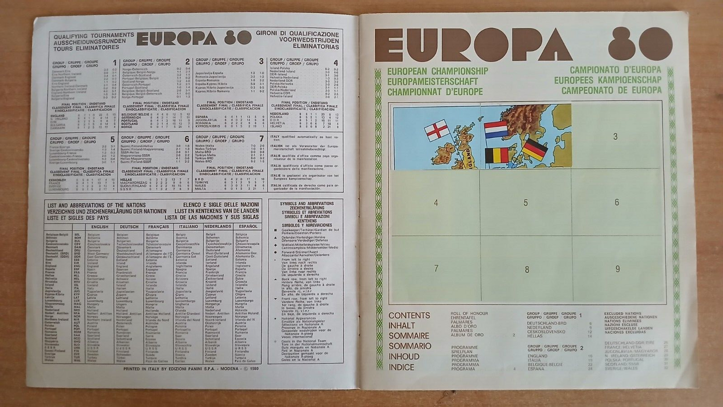 ALBUM CALCIATORI PANINI EUROPA 80