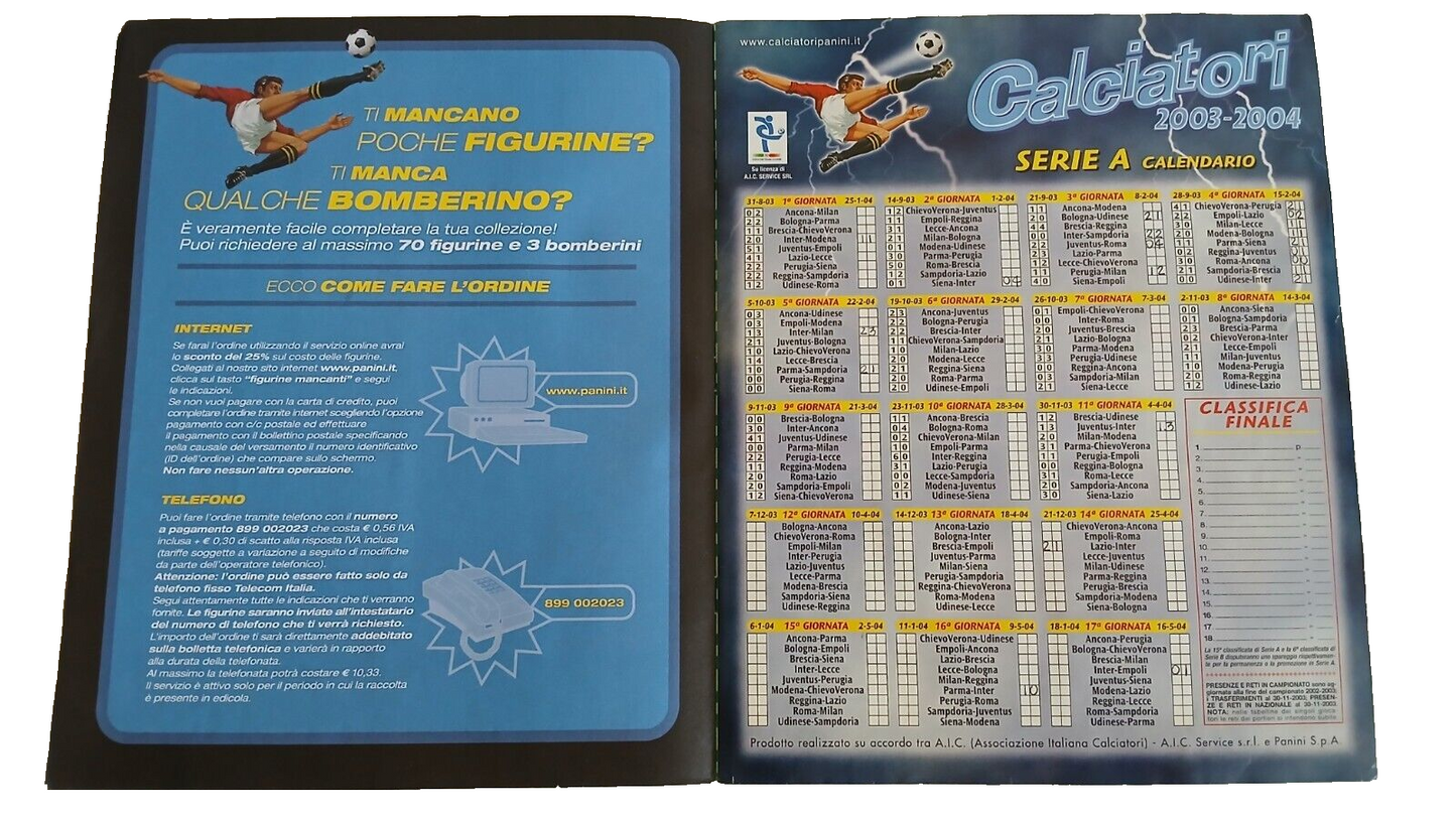 ALBUM CALCIATORI PANINI 2003-2004